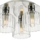 Dar-FOR5350 - Forseti - Chrome 3 Light Semi Flush with Ribbed Glass & Crystal IP44