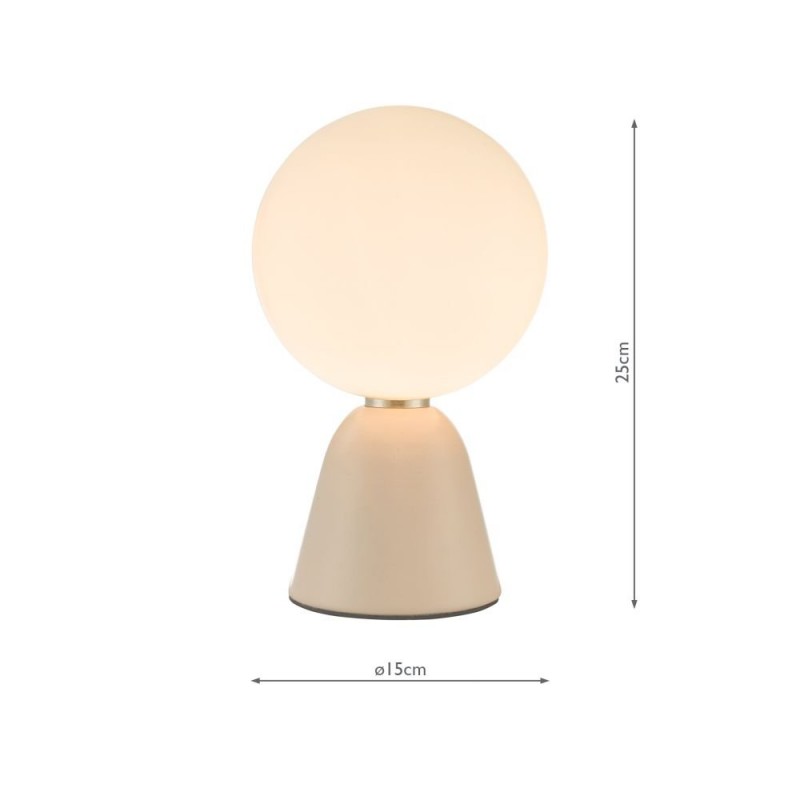 Table & Floor Lamp - Francesca - White Globe & Pink Table Lamp Wisebuys-FRA403 - Francesca - White Globe & Pink Table Lamp
