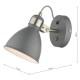 Dar-FRE0737 - Frederick - Grey with Satin Chrome Wall Lamp