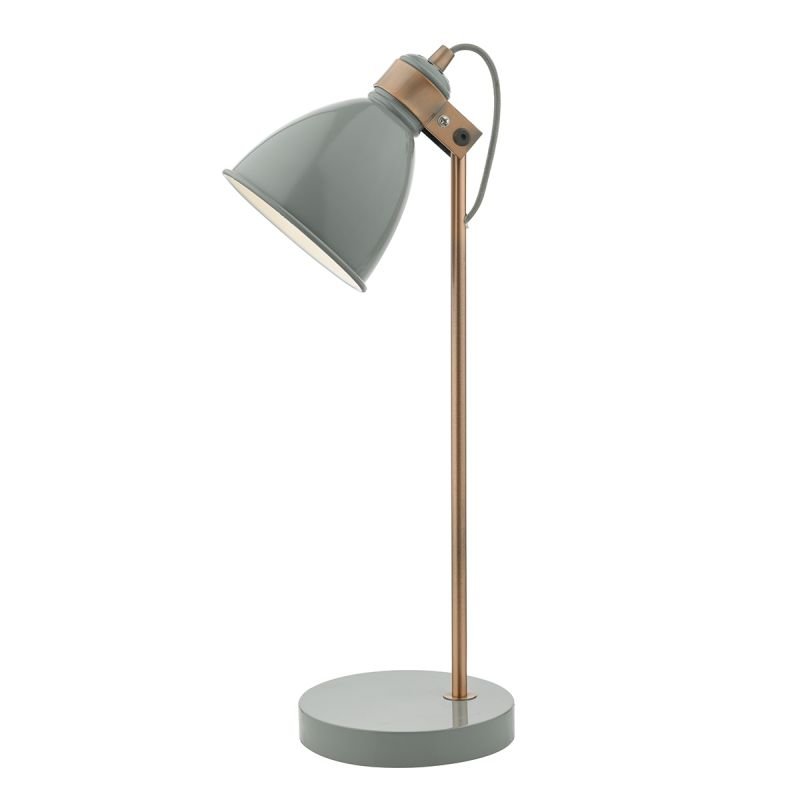 Dar-FRE4239 - Frederick - Grey & Copper Desk Lamp