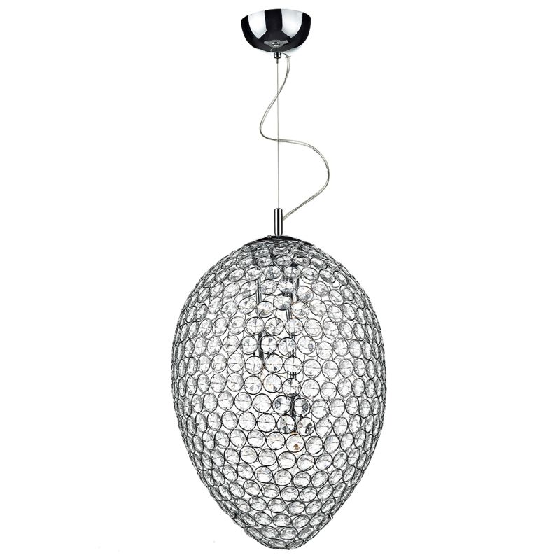 Crystal & Acrylic - Frost - Chrome & Crystal 3 Light Hanging Pendant Dar-FRO0350 - Frost - Chrome & Crystal 3 Light Hanging Pendant