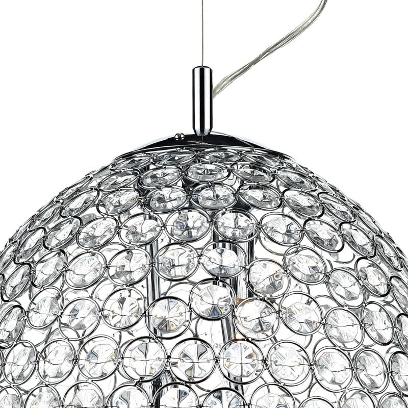 Crystal & Acrylic - Frost - Chrome & Crystal 3 Light Hanging Pendant Dar-FRO0350 - Frost - Chrome & Crystal 3 Light Hanging Pendant