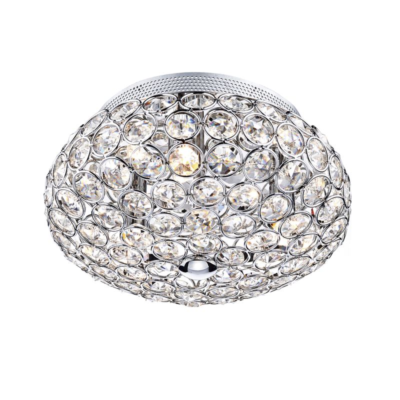 Crystal & Acrylic - Frost - Chrome & Crystal 3 Light Ceiling Lamp Dar-FRO5350 - Frost - Chrome & Crystal 3 Light Ceiling Lamp