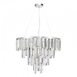 Fuentes - Chrome 5 Light Chandelier with Clear & Smoked Crystal Fuentes - Chrome 5 Light Chandelier with Clear & Smoked Crystal