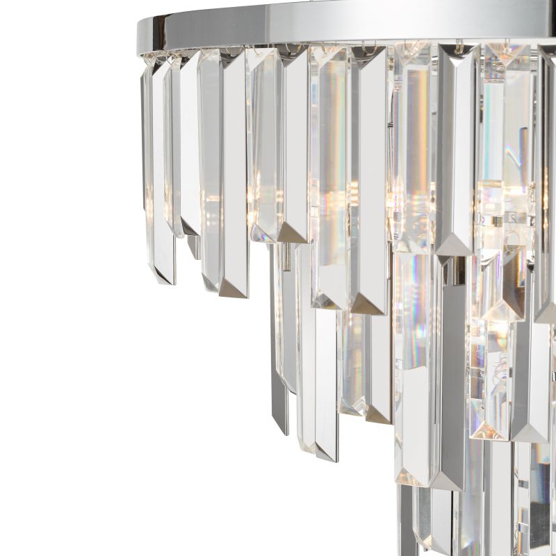 Dar-FUE0550 - Fuentes - Chrome 5 Light Chandelier with Clear & Smoked Crystal