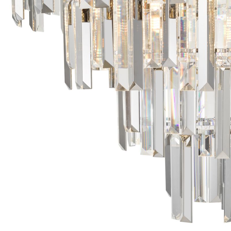 Dar-FUE0550 - Fuentes - Chrome 5 Light Chandelier with Clear & Smoked Crystal