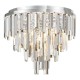 Dar-FUE4850 - Fuentes - Chrome 5 Light Flush with Clear & Smoked Crystal