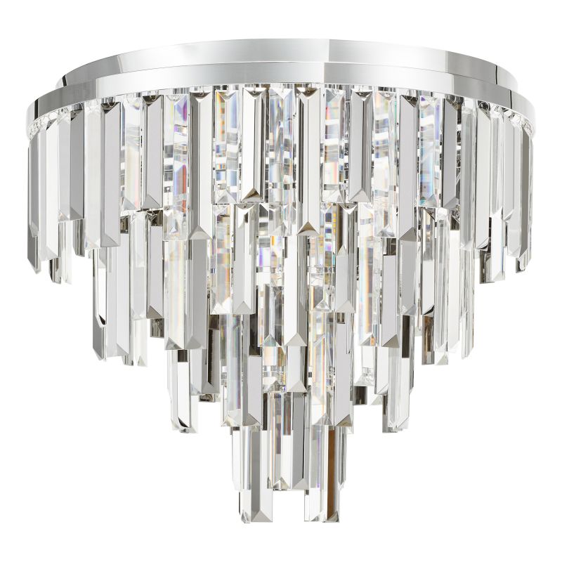 Dar-FUE4850 - Fuentes - Chrome 5 Light Flush with Clear & Smoked Crystal