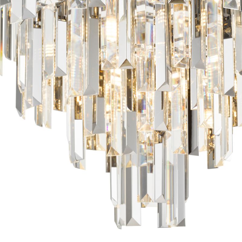 Dar-FUE4850 - Fuentes - Chrome 5 Light Flush with Clear & Smoked Crystal