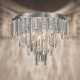 Dar-FUE4850 - Fuentes - Chrome 5 Light Flush with Clear & Smoked Crystal