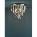 Fuentes - Chrome 5 Light Flush with Clear & Smoked Crystal