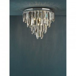 Fuentes - Chrome 5 Light Flush with Clear & Smoked Crystal Fuentes - Chrome 5 Light Flush with Clear & Smoked Crystal