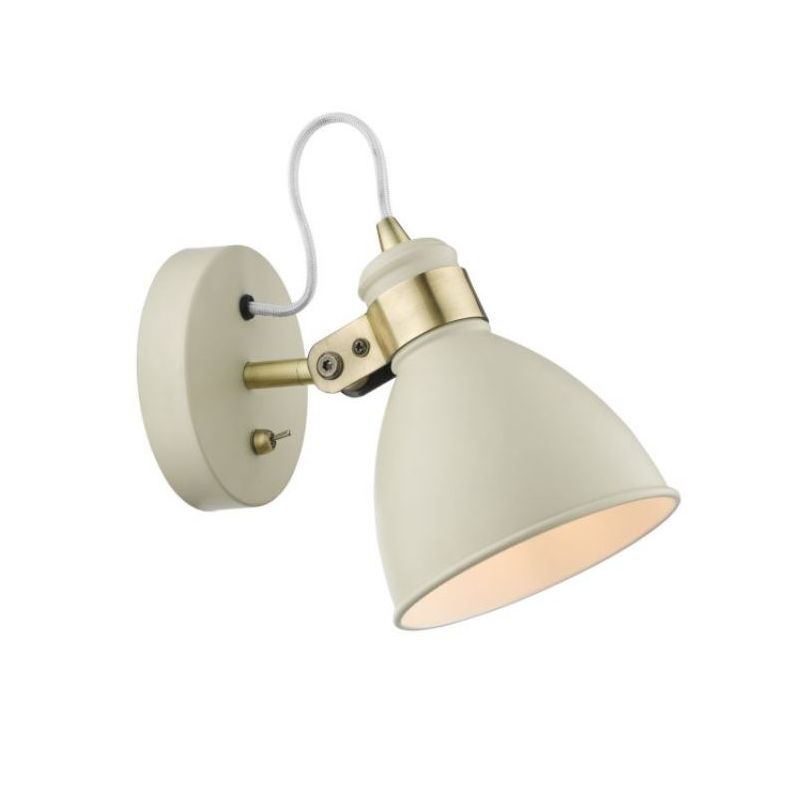 Dar_Vol3-FRE0733 - Frederick - Antique Brass & Cream Wall Lamp