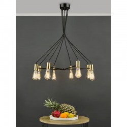 Gabriel - Antique Brass & Matt Black 8 Light Centre Fitting Gabriel - Antique Brass & Matt Black 8 Light Centre Fitting