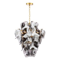 Genoa - Natural Brass 8 Light Centre Fitting with Smoked Glass