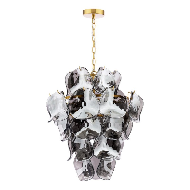 Dar-GEN0842 - Genoa - Natural Brass 8 Light Centre Fitting with Smoked Glass