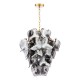 Dar-GEN0842 - Genoa - Natural Brass 8 Light Centre Fitting with Smoked Glass