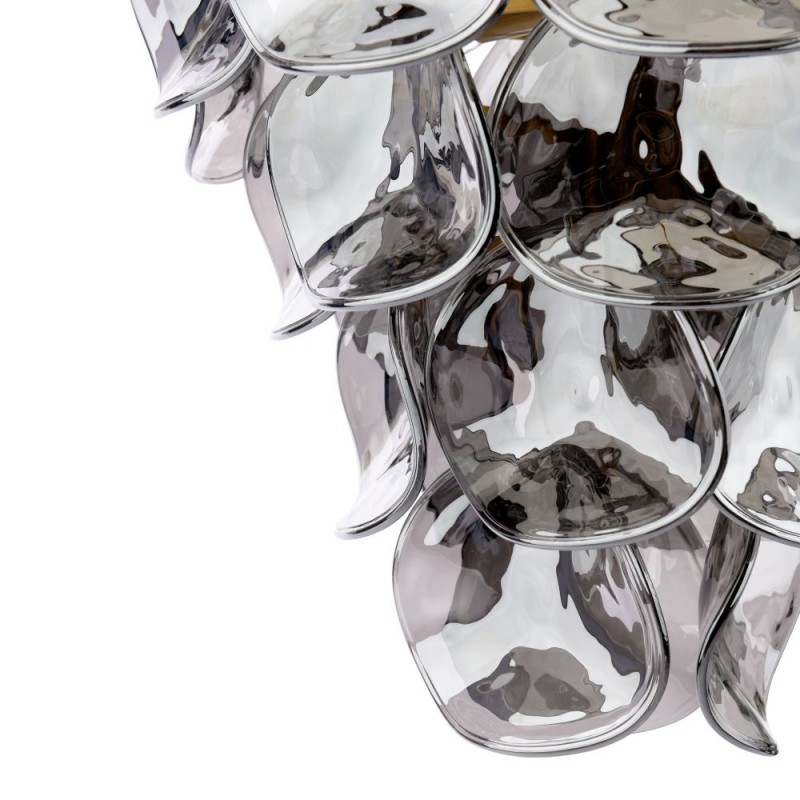 Dar-GEN0842 - Genoa - Natural Brass 8 Light Centre Fitting with Smoked Glass