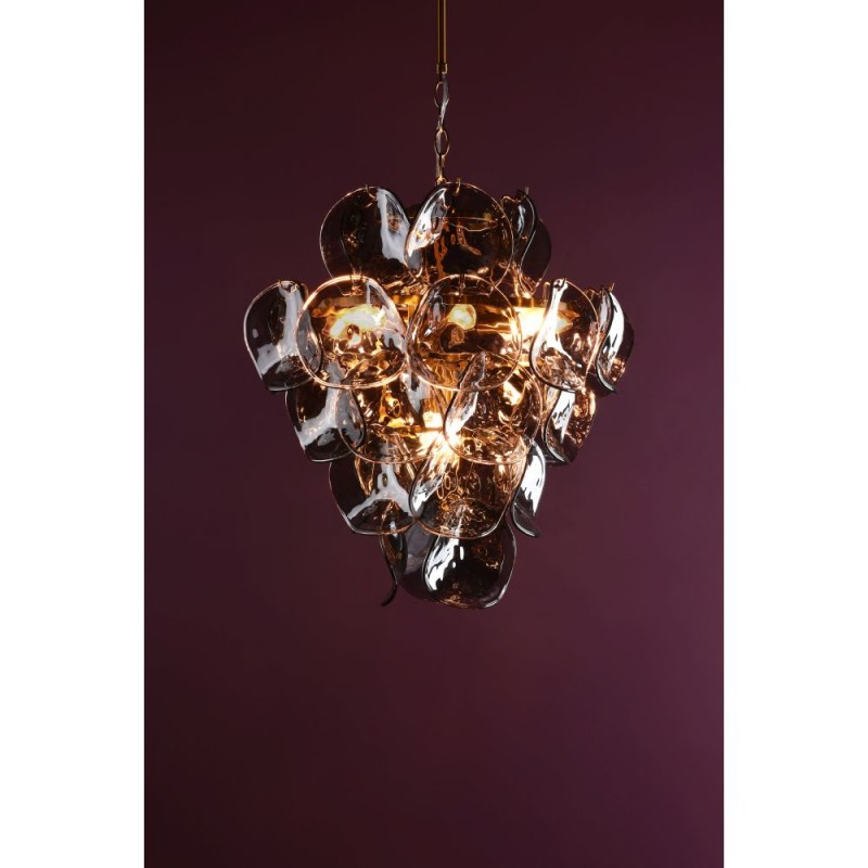 Dar-GEN0842 - Genoa - Natural Brass 8 Light Centre Fitting with Smoked Glass