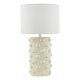 Dar-GEO422 - Georgina - Glossy Cream Ceramic Table Lamp with White Shade