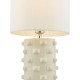 Dar-GEO422 - Georgina - Glossy Cream Ceramic Table Lamp with White Shade