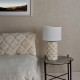 Dar-GEO422 - Georgina - Glossy Cream Ceramic Table Lamp with White Shade