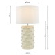 Dar-GEO422 - Georgina - Glossy Cream Ceramic Table Lamp with White Shade