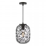 Gethin - Black Pendant with Black Confetti Glass Gethin - Black Pendant with Black Confetti Glass