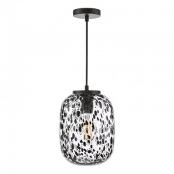 Gethin - Black Pendant with Black Confetti Glass Gethin - Black Pendant with Black Confetti Glass