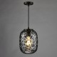 Dar-GET0122 - Gethin - Black Pendant with Black Confetti Glass