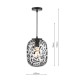 Dar-GET0122 - Gethin - Black Pendant with Black Confetti Glass