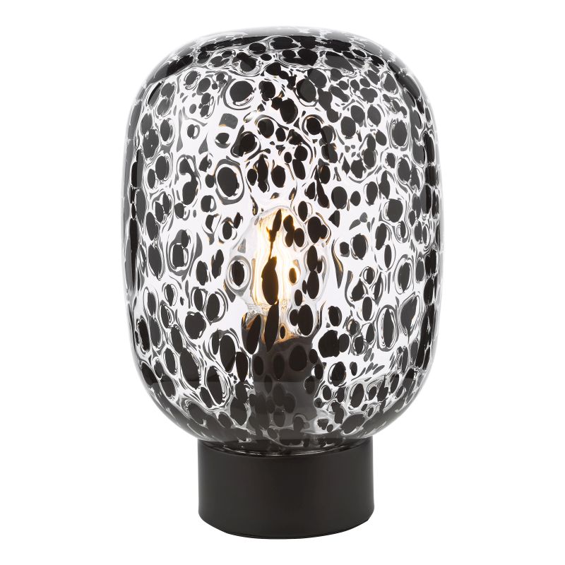 Dar-GET4122 - Gethin - Black Table Lamp with Black Confetti Glass