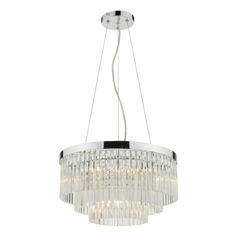 Dar-GIO0508 - Giovana - Chrome 5 Light Chandelier with Clear Glass Rods