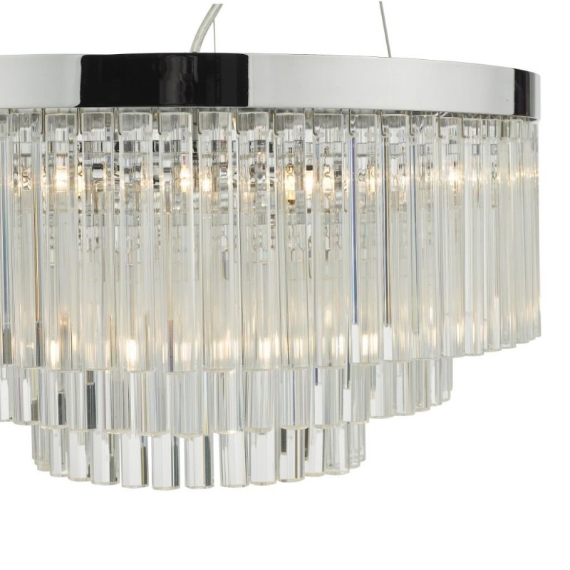 Dar-GIO0508 - Giovana - Chrome 5 Light Chandelier with Clear Glass Rods