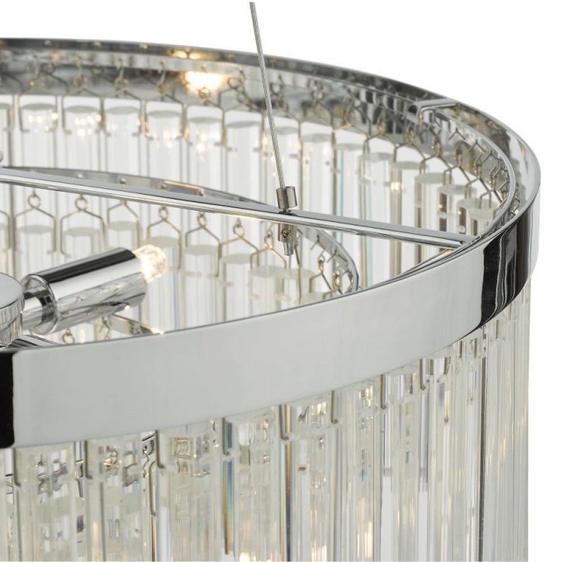 Dar-GIO0508 - Giovana - Chrome 5 Light Chandelier with Clear Glass Rods