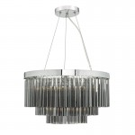 Giovana - Chrome 5 Light Chandelier with Smoked Glass Rods Giovana - Chrome 5 Light Chandelier with Smoked Glass Rods