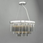 Giovana - Chrome 5 Light Chandelier with Smoked Glass Rods Giovana - Chrome 5 Light Chandelier with Smoked Glass Rods