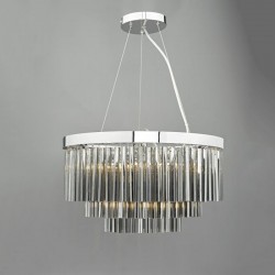 Giovana - Chrome 5 Light Chandelier with Smoked Glass Rods Giovana - Chrome 5 Light Chandelier with Smoked Glass Rods