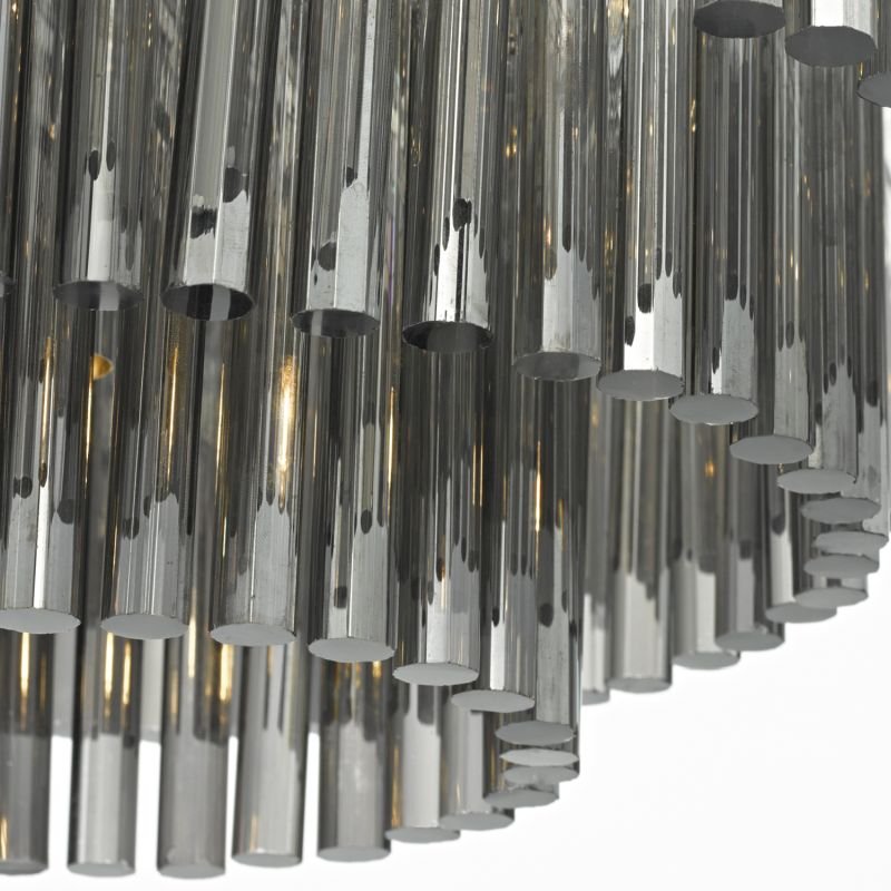 Dar-GIO0510 - Giovana - Smoked Glass Rods with Chrome 5 Light Chandelier