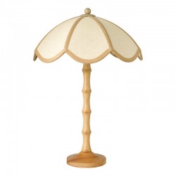 Giuliana - Wooden Table Lamp with Woven Rattan