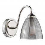 Glynis - Nickel Wall Lamp with Smoked Ribbed Glass Glynis - Nickel Wall Lamp with Smoked Ribbed Glass