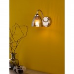 Glynis - Nickel Wall Lamp with Smoked Ribbed Glass Glynis - Nickel Wall Lamp with Smoked Ribbed Glass