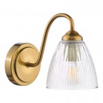 Glynis - Antique Bronze Wall Lamp with Ribbed Glass Glynis - Antique Bronze Wall Lamp with Ribbed Glass