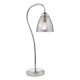 Dar-GLY4238 - Glynis - Nickel Table Lamp with Smoked Ribbed Glass