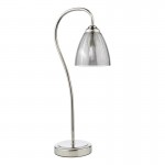 Glynis - Nickel Table Lamp with Smoked Ribbed Glass Glynis - Nickel Table Lamp with Smoked Ribbed Glass