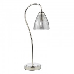 Glynis - Nickel Table Lamp with Smoked Ribbed Glass Glynis - Nickel Table Lamp with Smoked Ribbed Glass