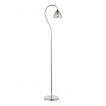 Glynis - Nickel Floor Lamp with Smoked Ribbed Glass