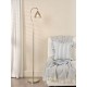 Dar-GLY4938 - Glynis - Nickel Floor Lamp with Smoked Ribbed Glass