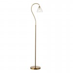 Glynis - Antique Bronze Floor Lamp with Ribbed Glass