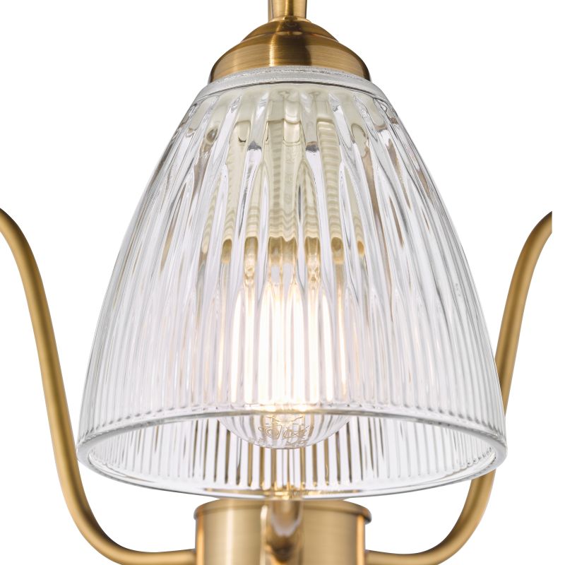 Dar-GLY5363 - Glynis - Antique Bronze 3 Light Semi Flush with Ribbed Glass